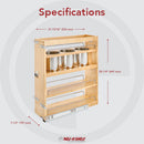 REV A SHELF : Wood Base Cabinet Utensil Pullout Organizer w/ Soft-Close