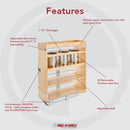 REV A SHELF : Wood Base Cabinet Utensil Pullout Organizer w/ Soft-Close