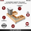 REV A SHELF : Wood Vanity Sink Cabinet Pullout Organizer