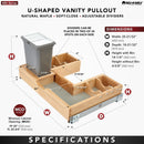 REV A SHELF : Wood Vanity Sink Cabinet Pullout Organizer