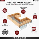 REV A SHELF : Wood Vanity Sink Cabinet Pullout Organizer