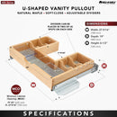 REV A SHELF : Wood Vanity Sink Cabinet Pullout Organizer