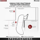 REV A SHELF : Maple Single-Tier Craftsman Collection Girasolo w/ Soft-Close and Black Accents for 12” Left Opening/Blind Right Corner Cabinet