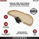 REV A SHELF : Maple Single-Tier Craftsman Collection Girasolo w/ Soft-Close and Black Accents for 12” Right Opening/Blind Left Corner Cabinet