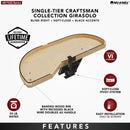 REV A SHELF : Maple Single-Tier Craftsman Collection Girasolo w/ Soft-Close and Black Accents for 15” Left Opening/Blind Right Corner Cabinet