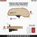REV A SHELF : Maple Single-Tier Craftsman Collection Girasolo w/ Soft-Close and Black Accents for 15” Right Opening/Blind Left Corner Cabinet