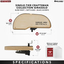 REV A SHELF : Maple Single Tier Craftsman Collection Girasolo w/ Soft-Close and Black Accents for 18” Left Opening/Blind Right Corner Cabinet