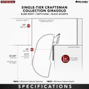 REV A SHELF : Maple Single Tier Craftsman Collection Girasolo w/ Soft-Close and Black Accents for 18” Left Opening/Blind Right Corner Cabinet