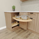 REV A SHELF : Two-Tier Craftsman Collection Maple Girasolo w/ Soft-Close and Black Accents for Left Opening/Blind Right Corner Cabinet - 12" Opening