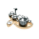 REV A SHELF : Two-Tier Craftsman Collection Maple Girasolo w/ Soft-Close and Black Accents for Left Opening/Blind Right Corner Cabinet - 12" Opening