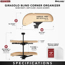 REV A SHELF : Two-Tier Craftsman Collection Maple Girasolo w/ Soft-Close and Black Accents for Left Opening/Blind Right Corner Cabinet - 12" Opening