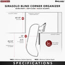 REV A SHELF : Two-Tier Craftsman Collection Maple Girasolo w/ Soft-Close and Black Accents for Left Opening/Blind Right Corner Cabinet - 12" Opening