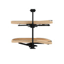 REV A SHELF : Two-Tier Craftsman Collection Maple Girasolo w/ Soft-Close and Black Accents for Right Opening/Blind Left Corner Cabinet - 12" Opening