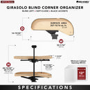 REV A SHELF : Two-Tier Craftsman Collection Maple Girasolo w/ Soft-Close and Black Accents for Right Opening/Blind Left Corner Cabinet - 12" Opening