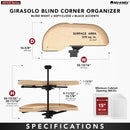 REV A SHELF : Two-Tier Craftsman Collection Maple Girasolo w/ Soft-Close and Black Accents for Left Opening/Blind Right Corner Cabinet - 15" Opening