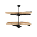 REV A SHELF : Two-Tier Craftsman Collection Maple Girasolo w/ Soft-Close and Black Accents for Right Opening/Blind Left Corner Cabinet - 15" Opening
