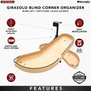 REV A SHELF : Two-Tier Craftsman Collection Maple Girasolo w/ Soft-Close and Black Accents for Right Opening/Blind Left Corner Cabinet - 18" Opening