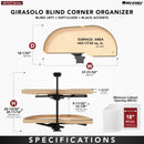 REV A SHELF : Two-Tier Craftsman Collection Maple Girasolo w/ Soft-Close and Black Accents for Right Opening/Blind Left Corner Cabinet - 18" Opening