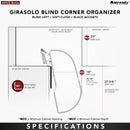 REV A SHELF : Two-Tier Craftsman Collection Maple Girasolo w/ Soft-Close and Black Accents for Right Opening/Blind Left Corner Cabinet - 18" Opening