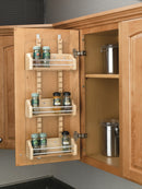 REV A SHELF : Wood Wall Cabinet Adjustable Spice Rack