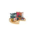 REV A SHELF : 32" Craftsman Collection Solid Maple Kidney-Shaped Lazy Susan for Corner Base Cabinets w/ Swivel Bearing and Black Accents