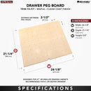 REV A SHELF : Wood Trim-to-Fit Drawer Peg Board Insert Only