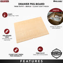 REV A SHELF : Wood Trim-to-Fit Drawer Peg Board Insert Only