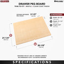 REV A SHELF : Wood Trim-to-Fit Drawer Peg Board Insert Only