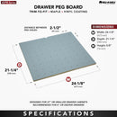 REV A SHELF : Wood Trim-to-Fit Drawer Peg Board Insert with Vinyl Coating
