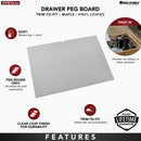 REV A SHELF : Wood Trim-to-Fit Drawer Peg Board Insert with Vinyl Coating