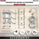 REV A SHELF : Wood Trim-to-Fit Drawer Peg Board Insert with Wooden Pegs