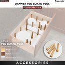 REV A SHELF : Walnut Trim-to-Fit Drawer Peg Board Insert with Wooden Pegs