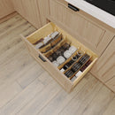 REV A SHELF Craftsman Collection Solid Wood Adjustable Deep Drawer Divider Insert w/ Black Accents for Base Cabinet Drawers