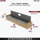 REV A SHELF : 16" Gray Foil Wrap Insert w/ Sliding Cutting Blade