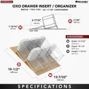 REV A SHELF : Maple OXO Drawer Insert Organizer for 18” Base Cabinet Deep Drawers