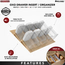 REV A SHELF : Maple OXO Drawer Insert Organizer for 24” Base Cabinet Deep Drawers