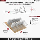 REV A SHELF : Maple OXO Drawer Insert Organizer for 24” Base Cabinet Deep Drawers
