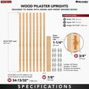 REV A SHELF : (8) stackable 27-¼” x 7/8” Wood Pilaster System Uprights - 5 Pilaster hdw sets