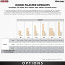 REV A SHELF : (8) stackable 27-¼” x 2-3/8” Wood Pilaster System Uprights- 5 Pilaster hdw sets