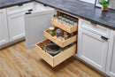 REV A SHELF : Natural Maple Pilaster Kit w/ BLUM Soft-Close for 18" Full-Height Base (2) Standard and (1) Tall Drawer Box, 27-1/4 x 1-1/8" Uprights