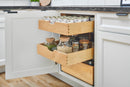 REV A SHELF : Natural Maple Pilaster Kit w/ BLUM Soft-Close for 18" Full-Height Base (2) Standard and (1) Tall Drawer Box, 27-1/4 x 1-1/8" Uprights