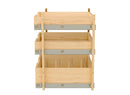 REV A SHELF : Natural Maple Pilaster Kit w/ BLUM Soft-Close for 24" Full-Height Base (2) Standard and (1) Tall Drawer Box, 27-1/4 x 1-1/8" Uprights