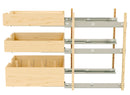 REV A SHELF : Natural Maple Pilaster Kit w/ BLUM Soft-Close for 24" Full-Height Base (2) Standard and (1) Tall Drawer Box, 27-1/4 x 1-1/8" Uprights