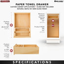 REV A SHELF : Natural Maple Paper Towel Drawer System w/o Slides for 18” Base Cabinets
