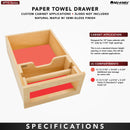 REV A SHELF : Natural Maple Paper Towel Drawer System w/o Slides for 18” Base Cabinets