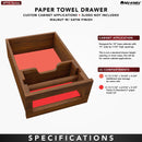 REV A SHELF : Walnut Paper Towel Drawer System w/o Slides for 18” Base Cabinets