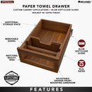 REV A SHELF : Walnut Paper Towel Drawer System w/ BLUM Soft-Close Slides for 18” Base Cabinets