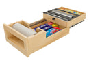 REV A SHELF : Natural Maple Paper Towel and Foil Wrap Tiered Drawer System w/o Slides for 18” Base Cabinets