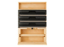 REV A SHELF : Natural Maple Paper Towel and Foil Wrap Tiered Drawer System w/o Slides for 18” Base Cabinets