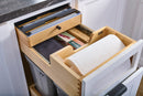 REV A SHELF : Natural Maple Paper Towel and Foil Wrap Tiered Drawer System w/ BLUM Soft-Close Slides for 18” Base Cabinets